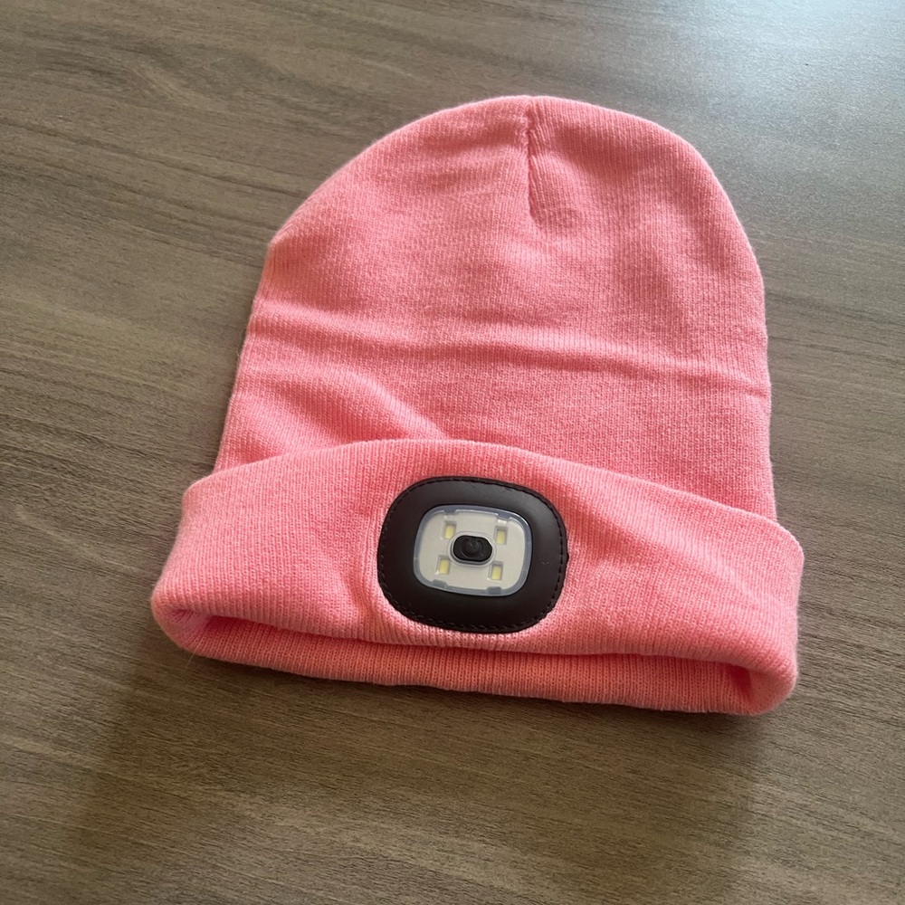 Pink Beanie with LED Light